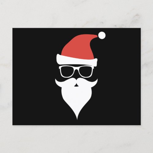 Santa hat sunglasses beard Santa Claus Postcard