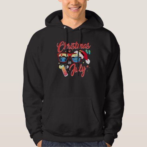 Santa Hat Sunglasses Summer Christmas In July 1 Hoodie