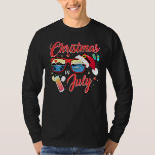 Santa Hat Sunglasses Summer Christmas In July 1 T-Shirt