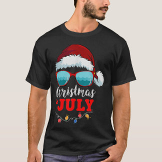 Santa Hat Sunglasses Summer Christmas In July (2) T-Shirt