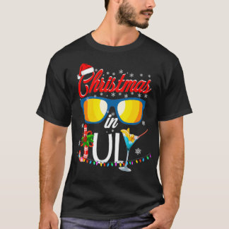 Santa Hat Sunglasses Summer Christmas In July (3) T-Shirt