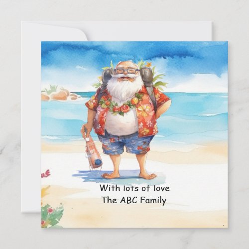 Santa Hat Sunglasses Summer Christmas In July Holiday Card