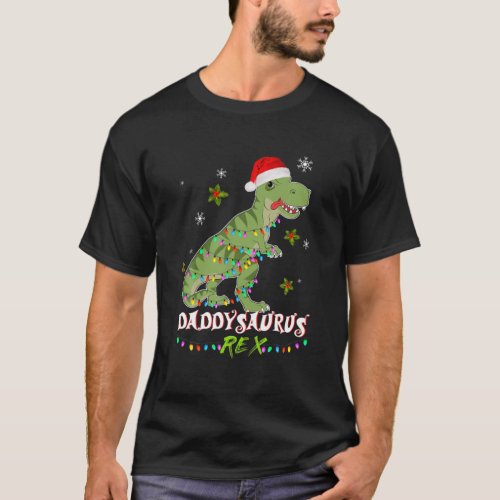 Santa Hat T Rex Matching Family Christmas Dinosaur T_Shirt