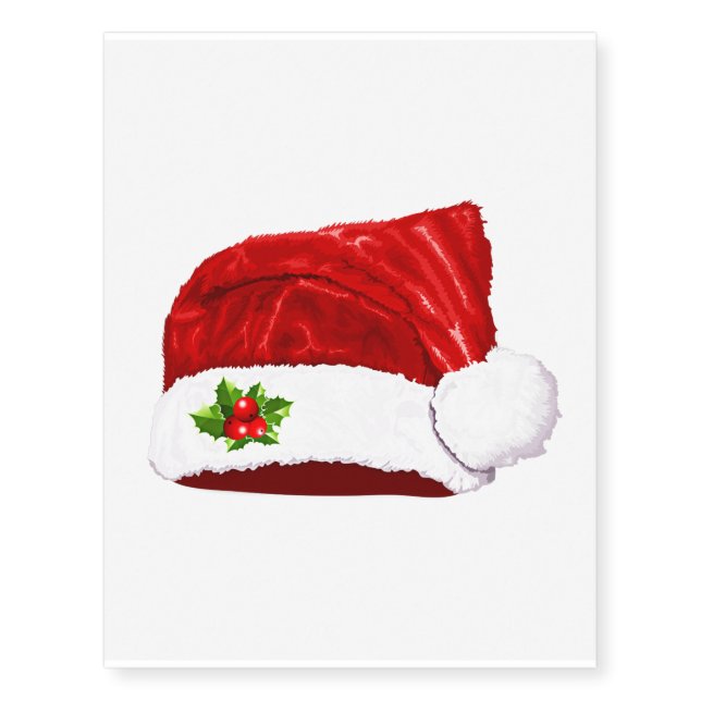 Santa Hat Temporary Tattoos (Front)