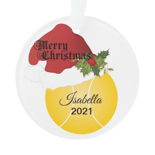 Santa Hat Tennis Design | DIY Name Ornament