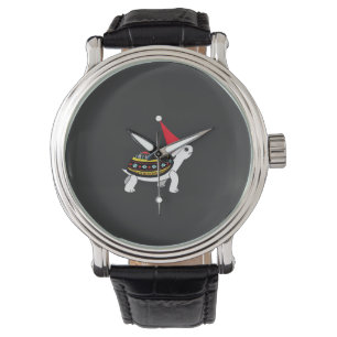 Santa Hat Tortoise - Vintage Sea Turtle Xmas Ugly Watch