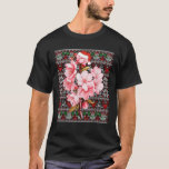 Santa Hat Ugly Christmas Sweater Cherry Blossom Fl