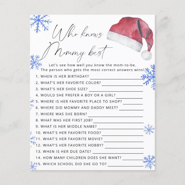 Santa hat - Who knows mommy best (Front)
