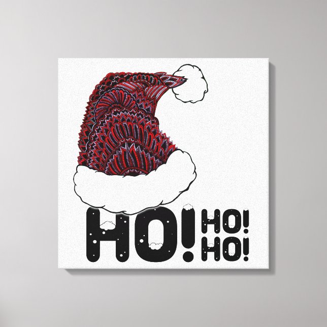 Santa Hat with Text Canvas Print (Front)