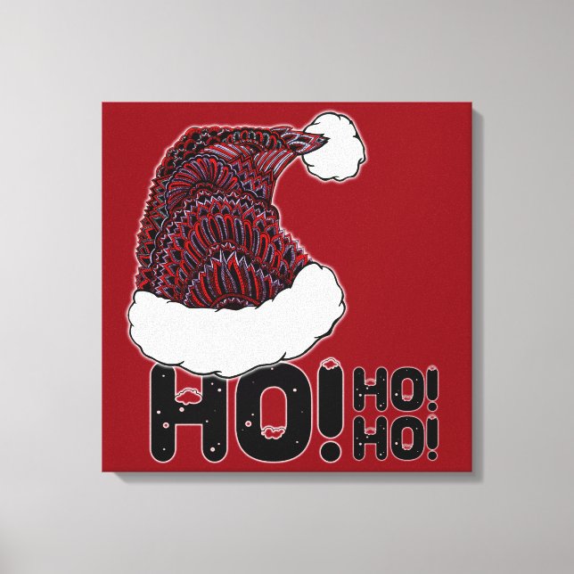 Santa Hat with Text Canvas Print (Front)