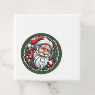 Santa hat with wreath - favor tags
