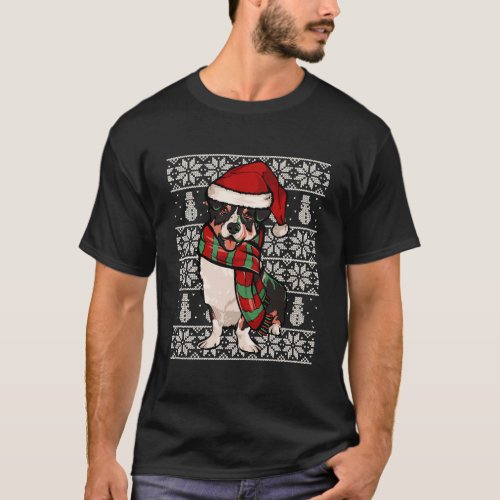 Santa Hat Xmas Cardigan Welsh Corgi Ugly Christmas T_Shirt