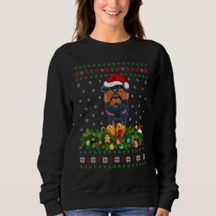 Santa Hat Xmas Lighting Ugly Brussels Griffon Chri Sweatshirt