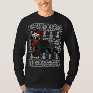 Santa Hat Xmas Portuguese Water Dog Ugly Christmas T-Shirt