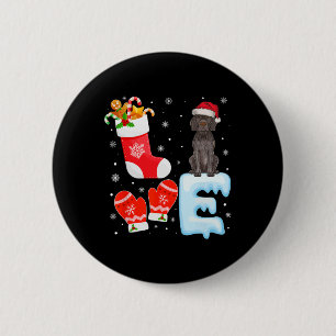 Santa Hat Xmas Stocking German Shorthaired Pointer Button