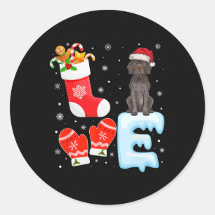 Santa Hat Xmas Stocking German Shorthaired Pointer Classic Round Sticker