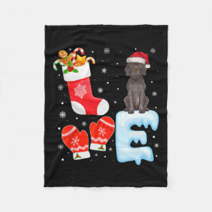 Santa Hat Xmas Stocking German Shorthaired Pointer Fleece Blanket