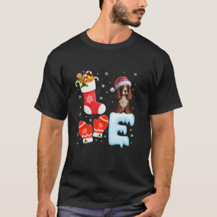 Santa Hat Xmas Stocking Holiday Boykin Spaniel Dog T-Shirt