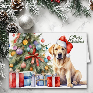 Santa Hat Yellow Labrador Retriever Christmas Cards