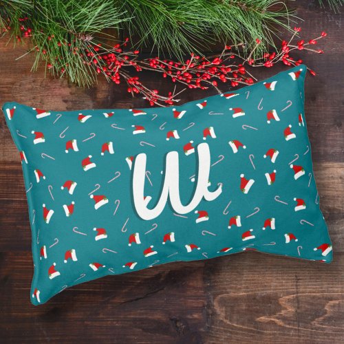 Santa Hats and Candy Cane Pattern Pet Bed