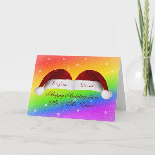 Santa Hats and Rainbows Holiday Card