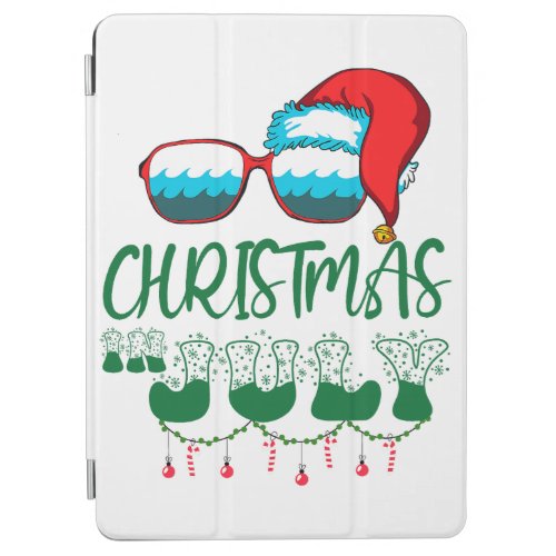 Santa Hawaii Sunglasses Flamingo Christmas In July iPad Air Cover