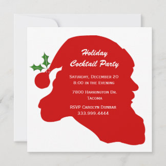 Santa Head Holiday Party Invitation