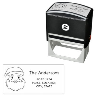 Santa Head With Custom Name And Address Self-inking Stamp