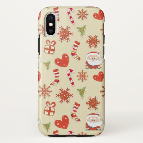 Santa Heart Design iPhone X Case
