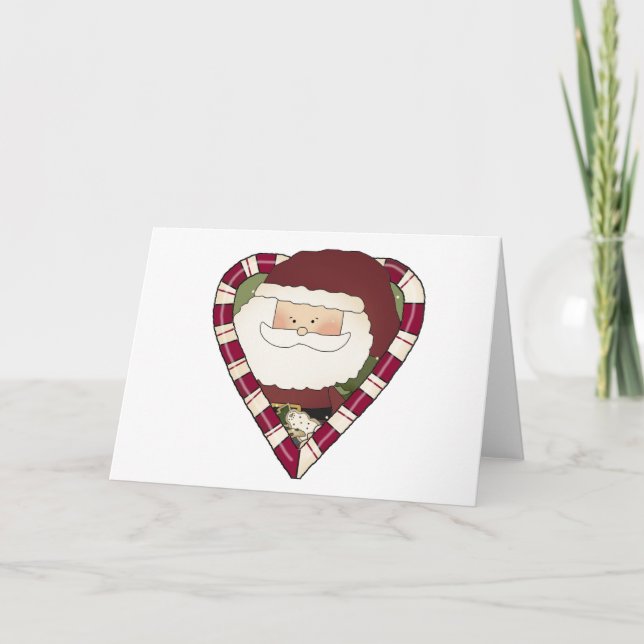 Santa Heart Holiday Tshirts and Gifts (Front)