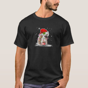 Santa Hedgehog Christmas Tree Light Pajama X mas M T-Shirt