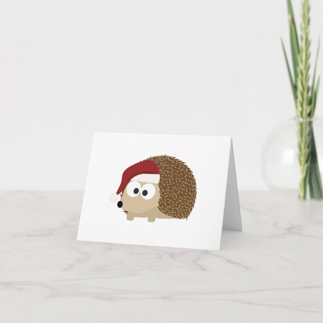 Santa hedgehog holiday card (Front)