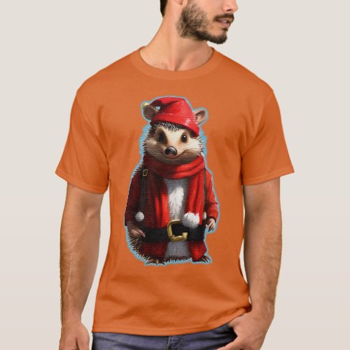 Santa Hedgehog T_Shirt