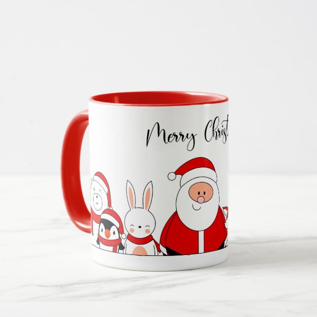 Santa & Helpers Christmas  Mug (Front Left)