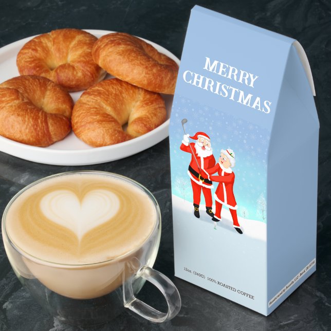 Santa Helping Mrs. Claus With Her Golf Swing Roasted Coffee (Breakfast)