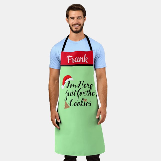 Santa Here Just For Cookies Personalized Custom Ap Apron (Worn)