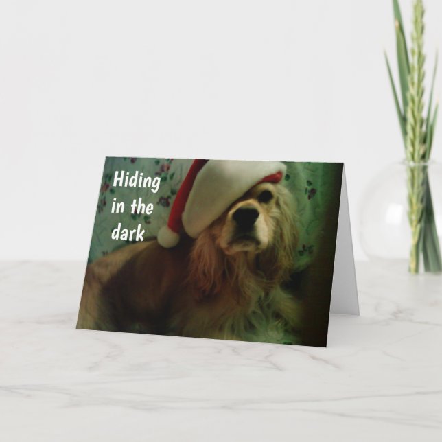 SANTA HERE YET? COCKER SPANIEL LOVE HOLIDAY CARD (Front)