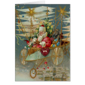 Santa & His Amazing Flying Machine Greeting Card (Front)
