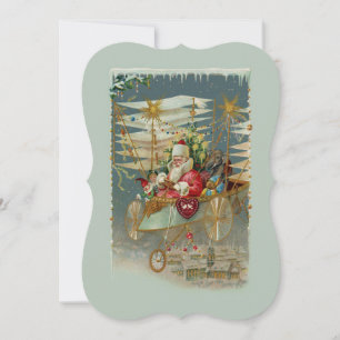 Santa & His Amazing Flying Machine Invitation
