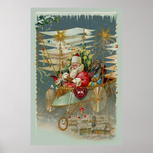 Santa  His Amazing Flying Machine Poster