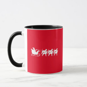 Santa & His Coonhound Sleigh Mug