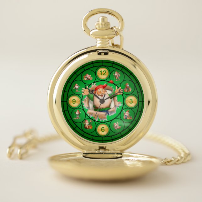 Santa & His’ Elves ~ Getting Ready For Christmas ~ Pocket Watch (Inside)