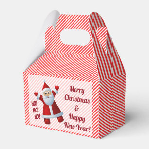 Santa Ho! Ho! Ho! Candy Cane Stripes Customize Favor Boxes