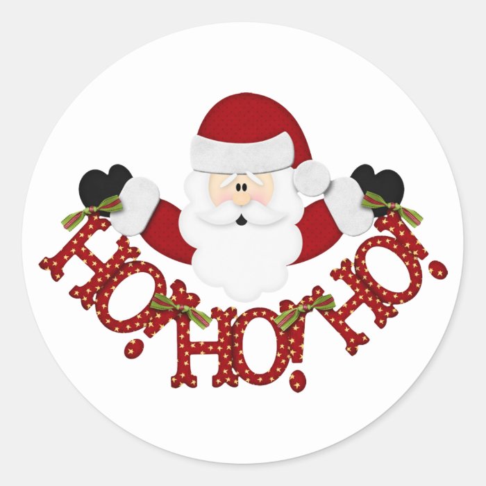 santa Ho Ho Ho Classic Round Sticker | Zazzle