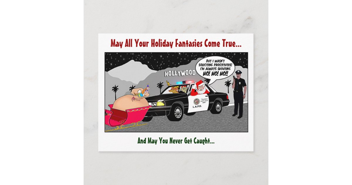 Santa Ho Ho Ho Funny Police LAPD Law Enforcement Holiday Postcard | Zazzle.com
