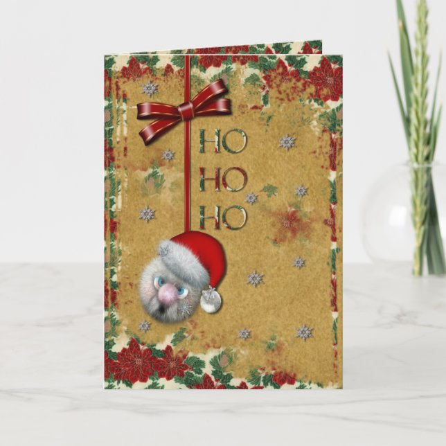 Santa Ho Ho Ho Holiday Card (Front)