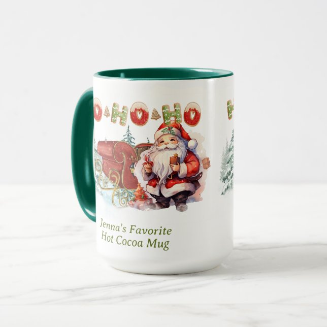 Santa Ho-Ho-Ho Personalized Coffee Mug (Front Left)