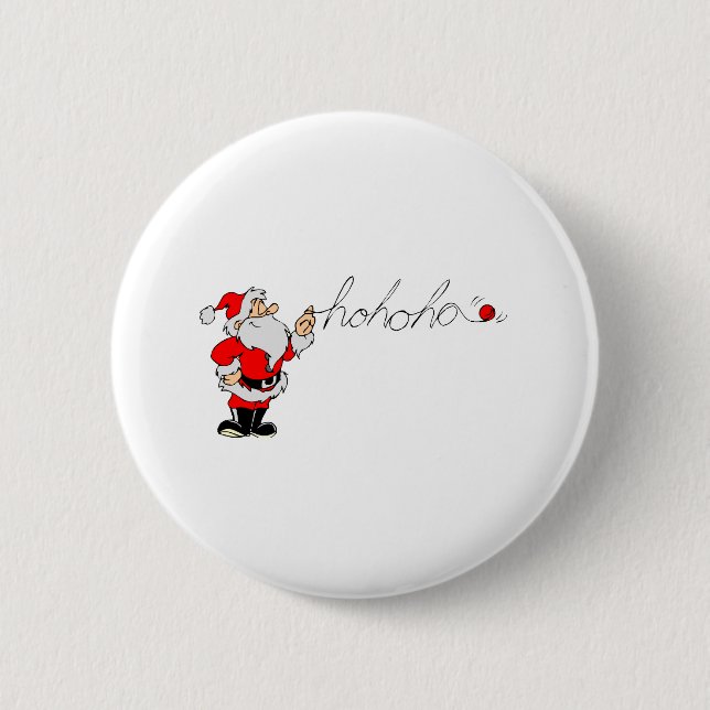 Santa (Ho Ho Ho) Pinback Button (Front)