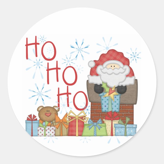 Santa Ho Ho Ho Tshirts and Gifts Classic Round Sticker (Front)