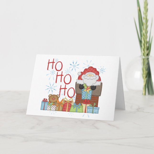 Santa Ho Ho Ho Tshirts and Gifts Holiday Card (Front)